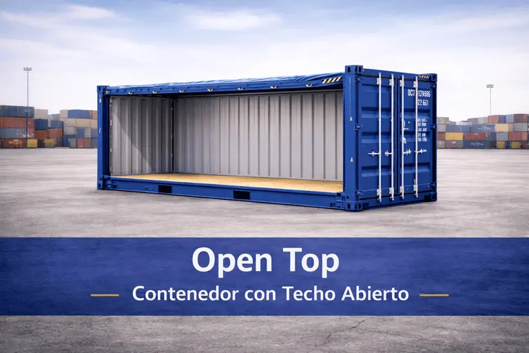 Contenedor Open Top con techo abierto
